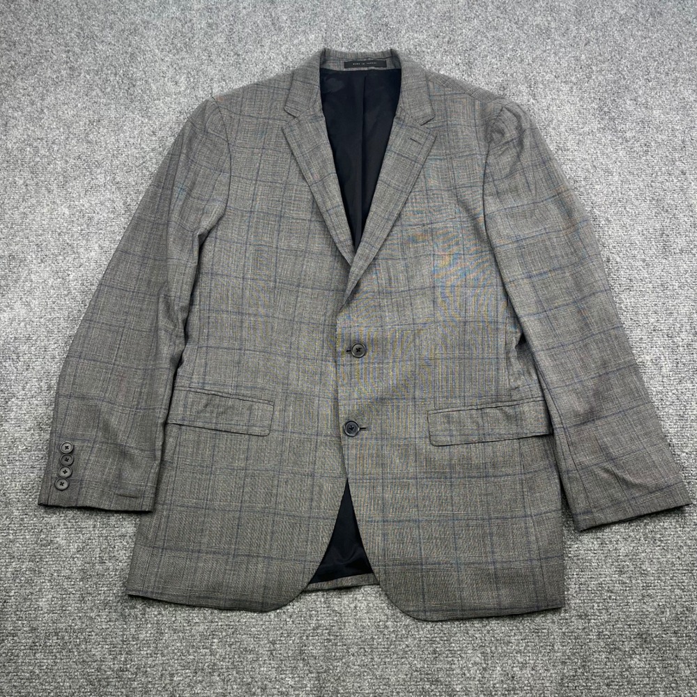 Hugo Boss Reda Grey Glen Plaid Stretch Wool Sport Coat Blazer Mens 40s